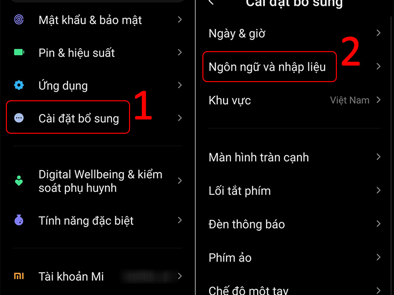 Vào Cài đặt